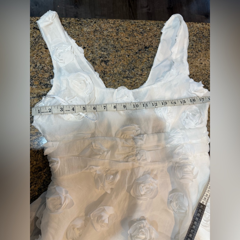 Lulus Exceptional Entrance White Sleeveless Tiered Rosette Midi Dress large - Picture 9 of 16
